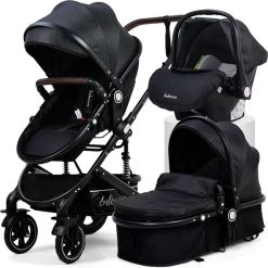 Merkloos 3 In 1 Kinderwagen - Buggy - Opklapbare Wandelwagen - Opvouwbaar - Kinderwagen 3 In 1 - Wandelwagen - Kinderwagens - Kinderwagen 3 In 1 Incl Autostoel - Wandelwagen Baby - Maxi-Cosi