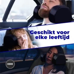 HBRK – Hoofdsteun Auto – Nekkussen – Hoofdkussen Kinderen & Volwassenen – Neksteun – Autokussen – Reiskussen Veiligheid – Verstelbaar – Zwart -Babyproducten 1200x1198 8
