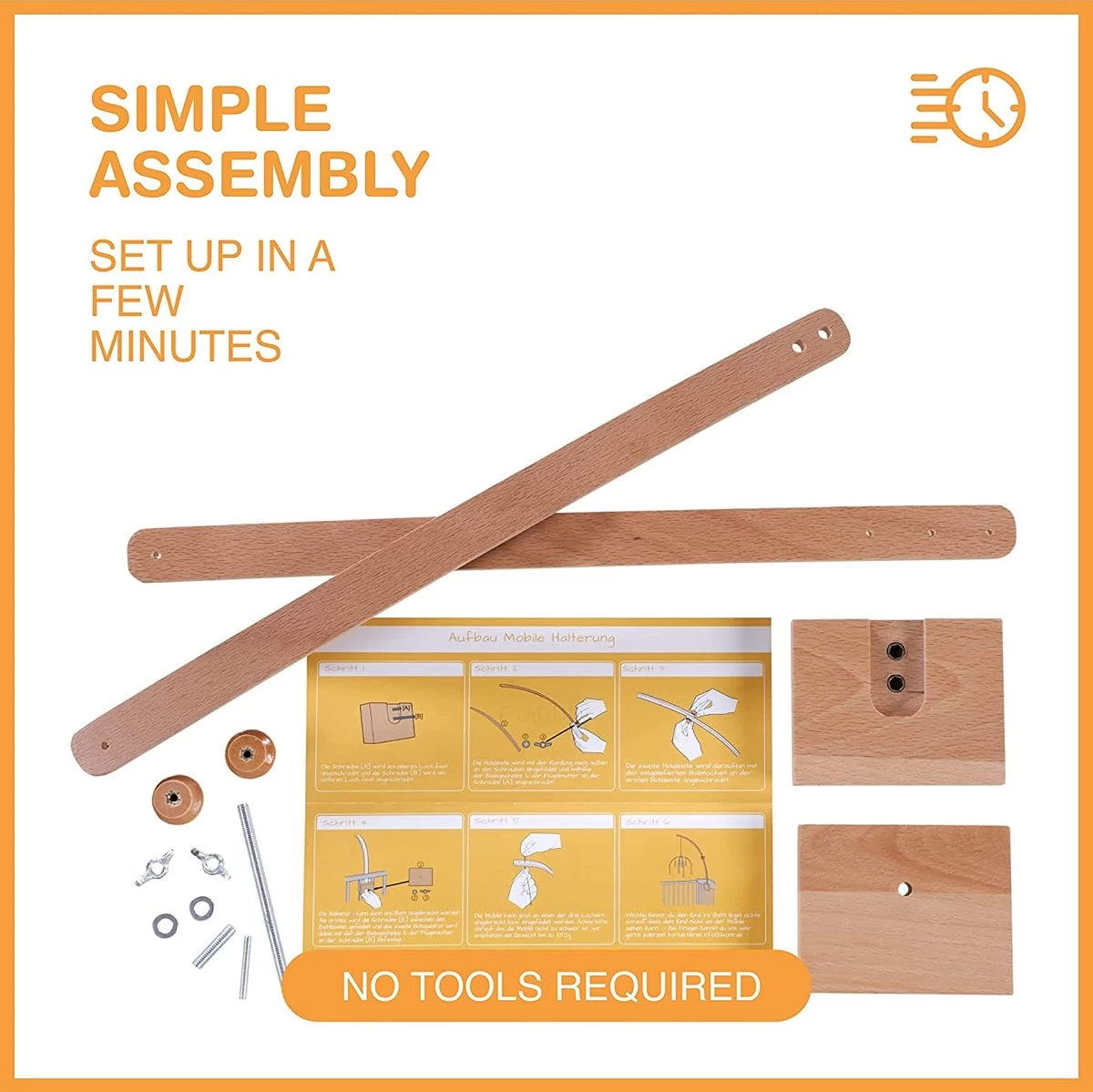 Mobielhouder Hout I Ontworpen In Duitsland I Mobielhouder Luiertafel, Box Of Babybed I De Mobielhouder, Mobielbevestiging Van Hout I Montage Zonder Gereedschap I Extra Hoog 70cm 5 Mobielhouder Hout I Ontworpen In Duitsland I Mobielhouder Luiertafel, Box Of Babybed I De Mobielhouder, Mobielbevestiging Van Hout I Montage Zonder Gereedschap I Extra Hoog 70cm - Afbeelding 3