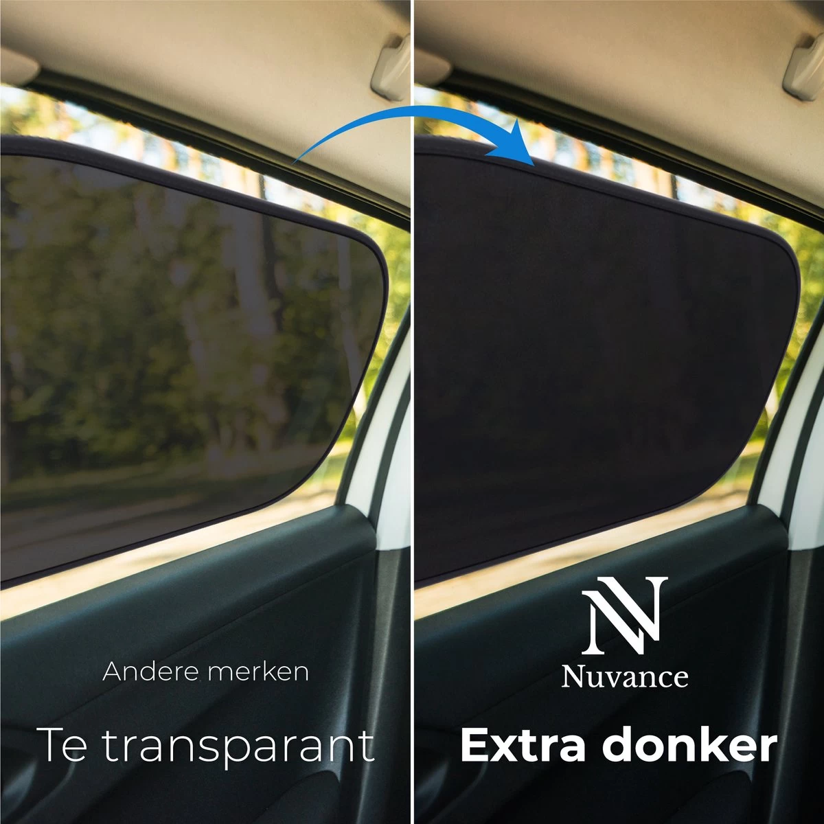 Nuvance - Zonnescherm Auto - 2 Stuks - Met UV Protectie Voor Baby En Kind - Zonwering Zijruiten - Zelfklevend - One Size - Zwart 6 Nuvance - Zonnescherm Auto - 2 Stuks - Met UV Protectie Voor Baby En Kind - Zonwering Zijruiten - Zelfklevend - One Size - Zwart - Afbeelding 4