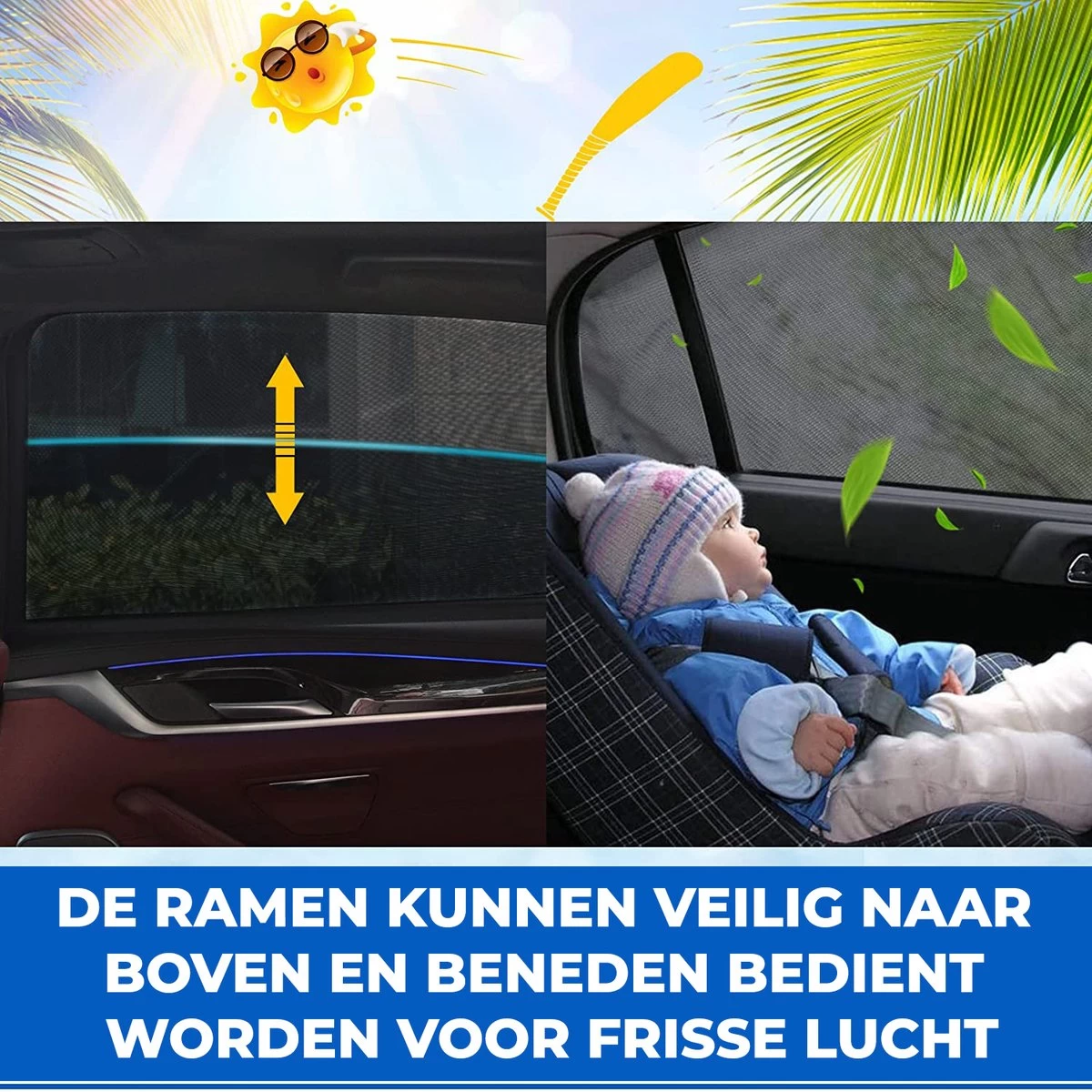 Nince Zonnescherm Auto Zijraam - Overtrek - Set Van 2 Extra Donker 8 Nince Zonnescherm Auto Zijraam - Overtrek - Set Van 2 Extra Donker - Afbeelding 6