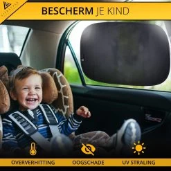 Lifestyle Living Zonnescherm Auto Zijruit – Zonwering Voor Baby En Kind – Zonder Zuignappen – UV Protectie – 2 Stuks – 51 X 31CM – Statisch - Zelfklevend -Babyproducten 1200x1200 1032
