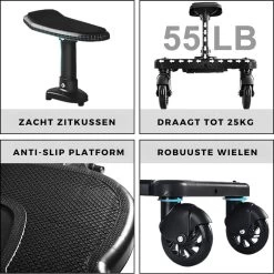 Merkloos Kinderwagen/Buggy Meerijdplankje - Kant & Klaar - In Elkaar Gezet - Universeel – Met Zitje – Verstelbaar – Zwart -Babyproducten 1200x1200 1389