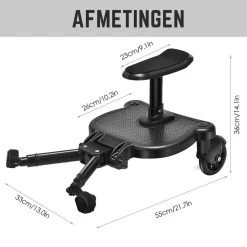 Merkloos Kinderwagen/Buggy Meerijdplankje - Kant & Klaar - In Elkaar Gezet - Universeel – Met Zitje – Verstelbaar – Zwart -Babyproducten 1200x1200 1390