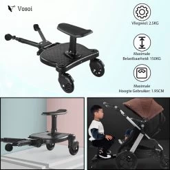 Vosoi - Meerijdplankje - Kinderwagen - Buggy's - Onderweg - Universeel - Verstelbaar - Zitje - Onderweg - 2 Wielen - Kinderwagen Accessoires -Babyproducten 1200x1200 1402