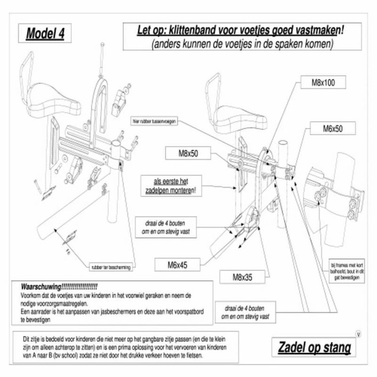 Velo Zadel Op Buis D Mono / Zadel Op Stang Fietsstoeltje Model 4 7 Velo Zadel Op Buis D Mono / Zadel Op Stang Fietsstoeltje Model 4 - Afbeelding 5