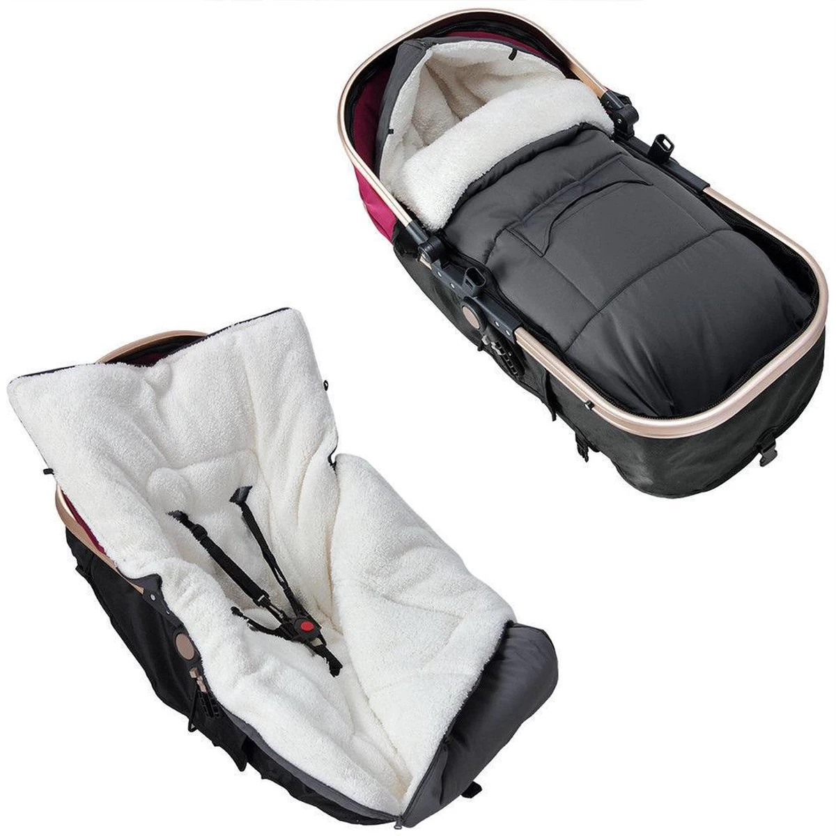 Monzana Voetenzak - Voor Kinderwagen Of Stoeltje - 93x56cm Zwart 13 Monzana Voetenzak - Voor Kinderwagen Of Stoeltje - 93x56cm Zwart - Afbeelding 11