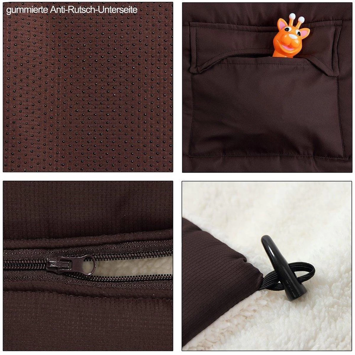 Monzana Voetenzak - Voor Kinderwagen Of Stoeltje - 93x56cm Bruin 13 Monzana Voetenzak - Voor Kinderwagen Of Stoeltje - 93x56cm Bruin - Afbeelding 11