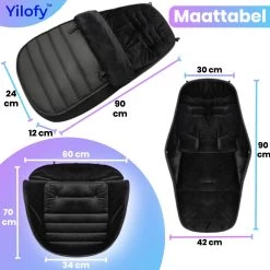 Yilofy Universele Luxe Voetenzak Babywagen & Autostoel Zwart Buggy Kinderwagen Voetzak -Babyproducten 1200x1200 1809