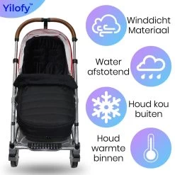 Yilofy Universele Luxe Voetenzak Babywagen & Autostoel Zwart Buggy Kinderwagen Voetzak -Babyproducten 1200x1200 1811