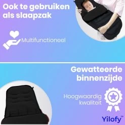 Yilofy Universele Luxe Voetenzak Babywagen & Autostoel Zwart Buggy Kinderwagen Voetzak -Babyproducten 1200x1200 1813