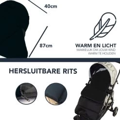 Achaté Voetenzak - Voor Kinderwagen Of Stoeltje – Baby Slaapzak - Autostoel - Zwart -Babyproducten 1200x1200 1834
