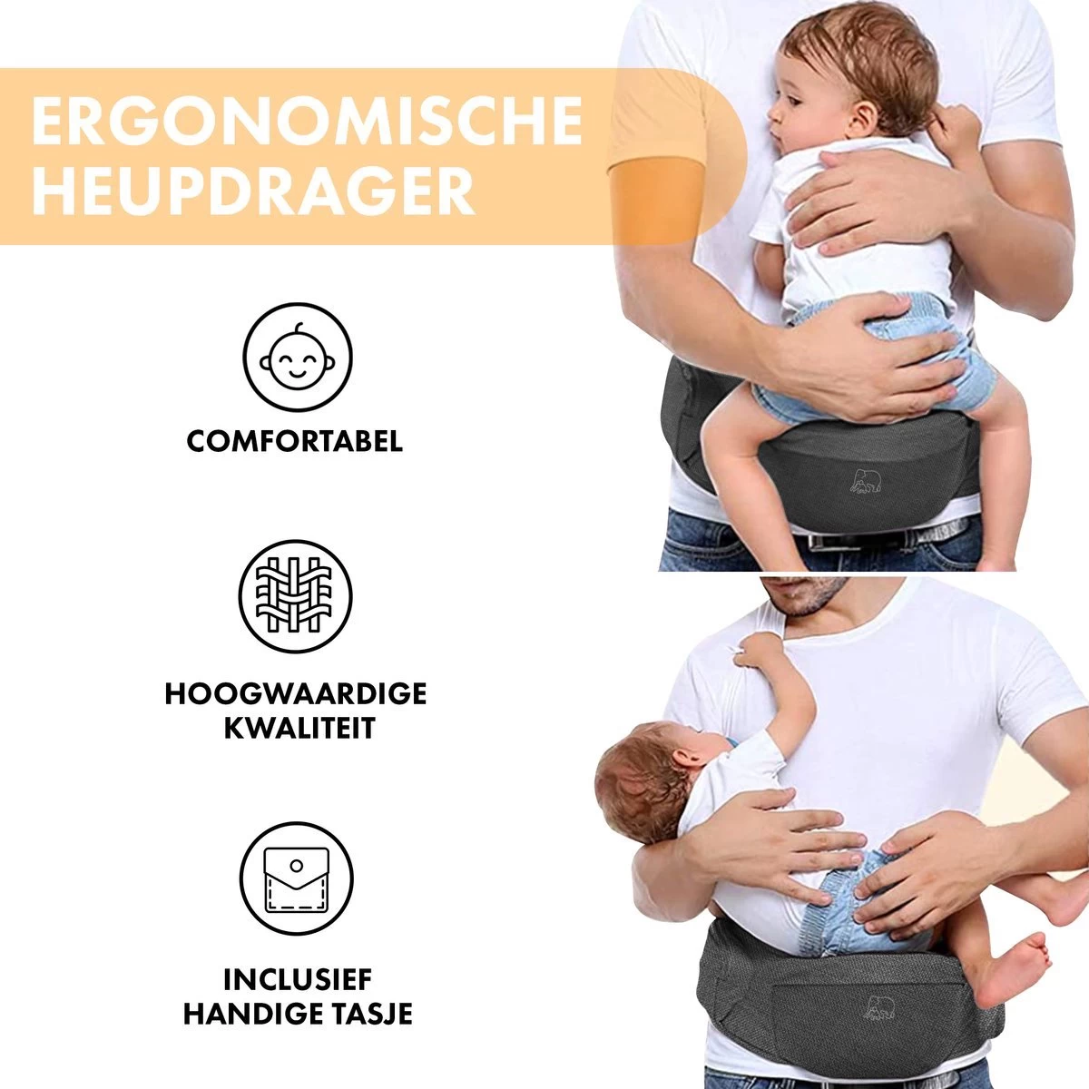 Heup Zitje - Baby En Peuter Zitje - Heup Drager - Ergonomisch - Draagzak 3 Heup Zitje - Baby En Peuter Zitje - Heup Drager - Ergonomisch - Draagzak
