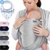 Makimaja Baby Sling - Licht Grijs - Hoge Kwaliteit 100% Natuurlijk Katoen Baby Sling - Baby Sling Pasgeborenen En Baby's Tot 15 Kg - Plus Inclusief: Baby Slabbetje -Babyproducten 1200x1200 1971