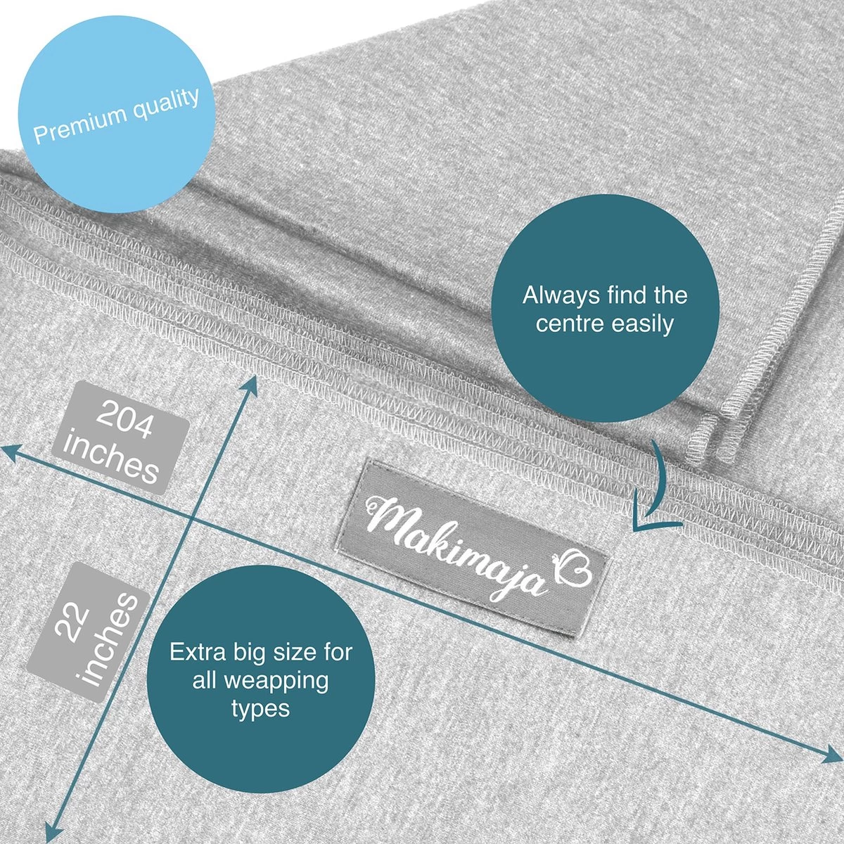 Makimaja Baby Sling - Licht Grijs - Hoge Kwaliteit 100% Natuurlijk Katoen Baby Sling - Baby Sling Pasgeborenen En Baby's Tot 15 Kg - Plus Inclusief: Baby Slabbetje 7 Makimaja Baby Sling - Licht Grijs - Hoge Kwaliteit 100% Natuurlijk Katoen Baby Sling - Baby Sling Pasgeborenen En Baby's Tot 15 Kg - Plus Inclusief: Baby Slabbetje - Afbeelding 5