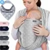Makimaja Baby Sling - Licht Grijs Met Sterren - Hoge Kwaliteit 100% Natuurlijk Katoen Baby Sling - Baby Sling Pasgeborene En Baby's Tot 15 Kg - Plus Inclusief: Baby Slabbetje -Babyproducten 1200x1200 1996