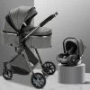 Merkloos Kinderwagen 3-in-1 – Luxe Kinderwagen - Buggy – Wandelwagen - Multifunctioneel – Opklapbaar – Incl Autostoel – Donkergrijs -Babyproducten 1200x1200 2017