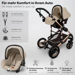 KIDUKU- 3 In 1 Combi-kinderwagen- Bruin/goud- Buggy Incl. Autostoeltje-regenhoes- Inklapbaar 12 KIDUKU- 3 In 1 Combi-kinderwagen- Bruin/goud- Buggy Incl. Autostoeltje-regenhoes- Inklapbaar -Babyproducten 1200x1200 2040