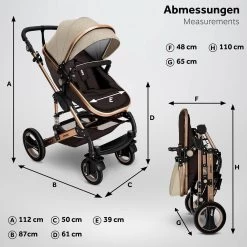 KIDUKU- 3 In 1 Combi-kinderwagen- Bruin/goud- Buggy Incl. Autostoeltje-regenhoes- Inklapbaar 17 KIDUKU- 3 In 1 Combi-kinderwagen- Bruin/goud- Buggy Incl. Autostoeltje-regenhoes- Inklapbaar -Babyproducten 1200x1200 2045