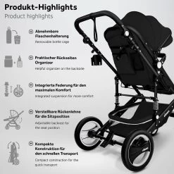 KIDUKU- 3 In 1 Combi-kinderwagen- Zwart- Buggy Incl. Autostoeltje-regenhoes- Inklapbaar -Babyproducten 1200x1200 2055