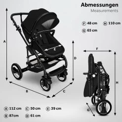 KIDUKU- 3 In 1 Combi-kinderwagen- Zwart- Buggy Incl. Autostoeltje-regenhoes- Inklapbaar -Babyproducten 1200x1200 2057