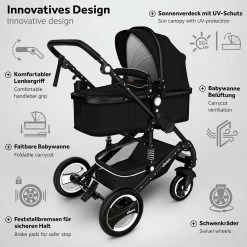 KIDUKU- 3 In 1 Combi-kinderwagen- Zwart- Buggy Incl. Autostoeltje-regenhoes- Inklapbaar -Babyproducten 1200x1200 2058