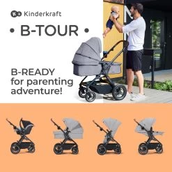 Kinderkraft B-Tour Ash Grey 3-in-1 Combi Kinderwagen Incl. Autostoel KSBTOU00DGR3000 -Babyproducten 1200x1200 2088