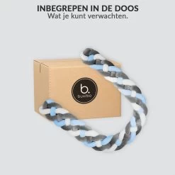 Buxibo Baby Bed Bumper - Baby Veiligheid/Hoofdbescherming/Bedbescherming - Multifunctionele Voedingskussen/Bedomrande/Boxomrander - 200CM - Blauw -Babyproducten 1200x1200 2310