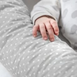 Fillikid Bedbumper 190 X 9 Cm Bedomrander Ledikant - Grijs Wit Stippen -Babyproducten 1200x1200 2329