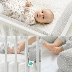 Fillikid Bedbumper 190 X 9 Cm Bedomrander Ledikant - Grijs Wit Stippen -Babyproducten 1200x1200 2340