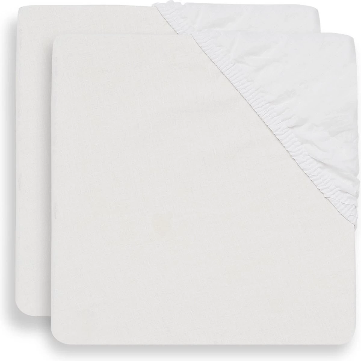 Jollein Baby Hoeslaken Wieg Katoen 40x80/90cm - Wit - 2 Stuks 4 Jollein Baby Hoeslaken Wieg Katoen 40x80/90cm - Wit - 2 Stuks - Afbeelding 2