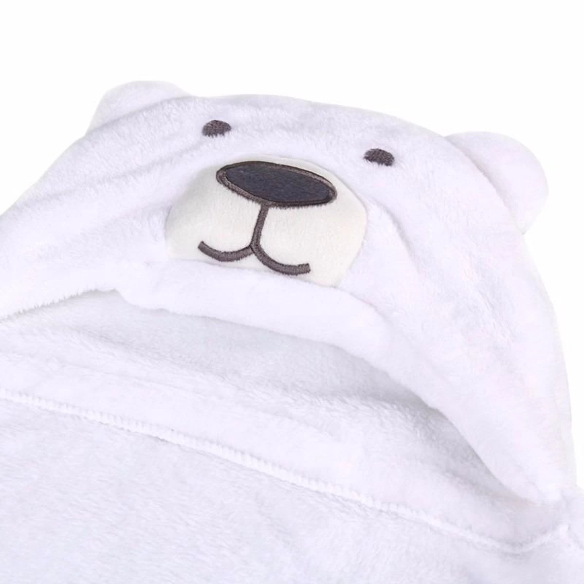 Merkloos Witte Beer Baby Badcape Met Capuchon - Wikkeldeken - Fleece Deken - Kraamcadeau 5 Merkloos Witte Beer Baby Badcape Met Capuchon - Wikkeldeken - Fleece Deken - Kraamcadeau - Afbeelding 3