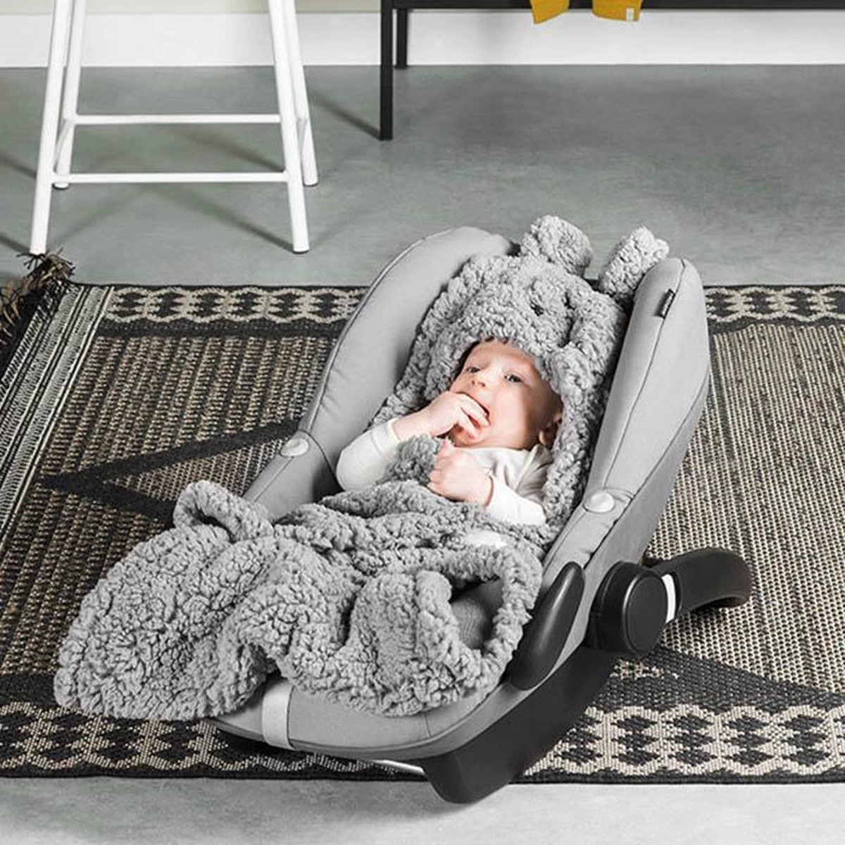 Jollein Wikkeldeken Bunny 100x105cm - Storm Grey 13 Jollein Wikkeldeken Bunny 100x105cm - Storm Grey - Afbeelding 11