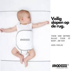 Snoozzz Slaapwikkel Regular - Baby Slaaphulp - Voorkomt Voorkeurshouding - Geschikt Voor Wieg En Ledikant - 0+ Maanden - Wit/Grijs - 180 X 50 Cm -Babyproducten 1200x1200 2604