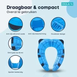 Zigla - WC Verkleiner - Kinder WC Bril - Opvouwbaar - Licht Ontwerp - Hygiënisch Voor Onderweg - WC Bril Voor Zindelijkheidstraining - Makkelijk Mee Te Nemen - Gratis Tasje Bijgeleverd - -Babyproducten 1200x1200 2758