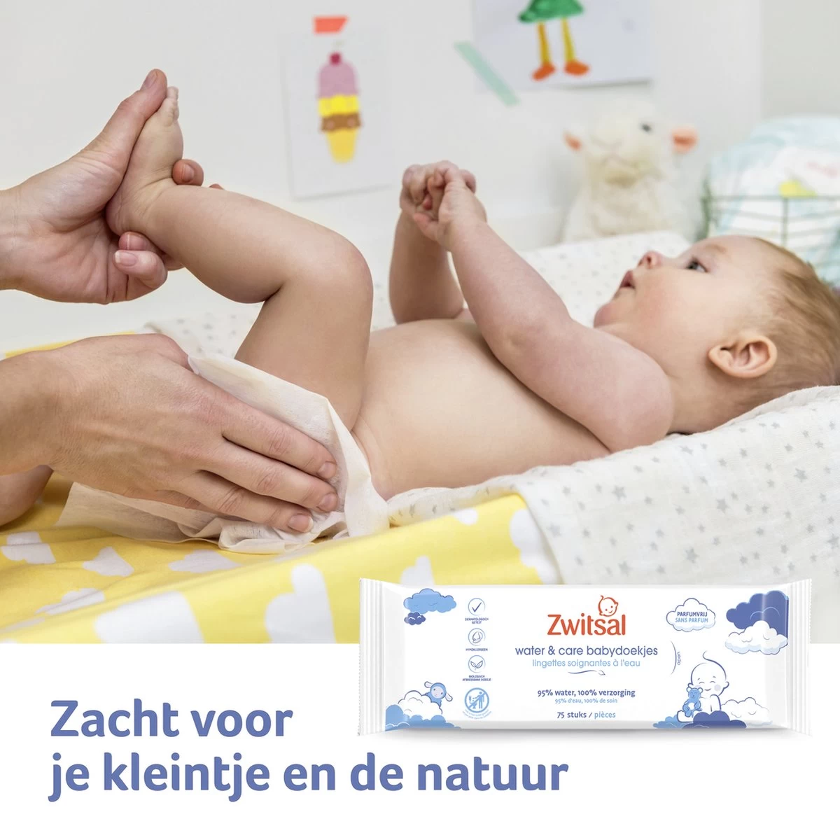 Zwitsal Water & Care Billendoekjes Parfumvrij - 900 Doekjes - Voordeelverpakking 9 Zwitsal Water & Care Billendoekjes Parfumvrij - 900 Doekjes - Voordeelverpakking - Afbeelding 7