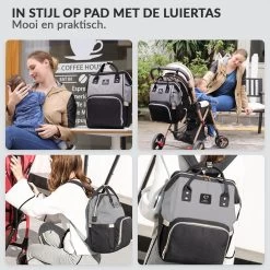 Buxibo Luier- En Verzorgingstas Inclusief USB Oplaadstation - Baby Rug Tas Met Isoleervak - Diaper Backpack Bag - Reis Rugzak - Grote Capaciteit - 23.8L - Zwart -Babyproducten 1200x1200 308