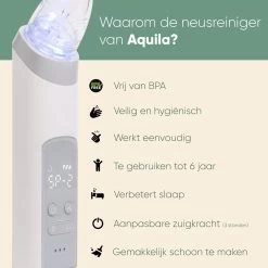 AQUILA Elektrische Neusreiniger Voor Baby En Kinderen - Neuszuiger Baby - Neuspeer - Vrij Van BPA - Oplaadbaar - 3 Standen, Muziek En Licht Voor Afleiding -Babyproducten 1200x1200 3146