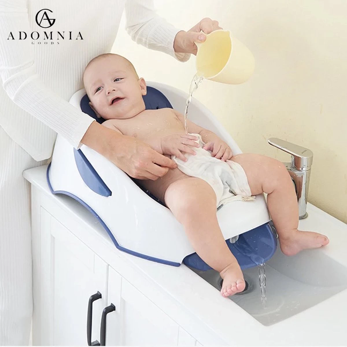 AdomniaGoods - Baby Bad - Pas Geboren Babybadje - Blauw 6 AdomniaGoods - Baby Bad - Pas Geboren Babybadje - Blauw - Afbeelding 4