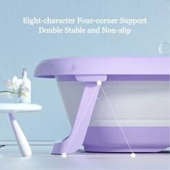 K IKIDO Babybadje Opvouwbaar - 3 In 1 Opvouwbaar - 83 × 48 × 23,5 Cm - Baby Badje - Peuterbadje - Babybadkuip -Inclusief Badkussen - Purper -Babyproducten 1200x1200 3250