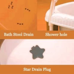 K IKIDO Babybadje - Bad Baby - Opvouwbare Babybadje - Babybadkuip - Met Steunkussen & Badkruk - Opvouwbaar Bad Kinderen - Bath Bucket - Oranje -Babyproducten 1200x1200 3266