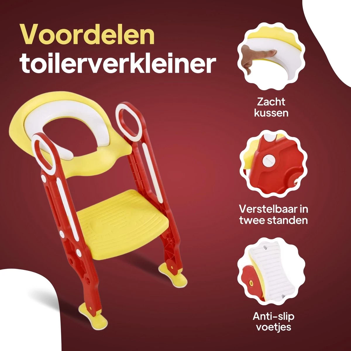 Merkloos Wc Verkleiner Met Trapje - Wc Verkleiner - Toilettrainer - Toiletverkleiner - 2 Tot 7 Jaar 4 Merkloos Wc Verkleiner Met Trapje - Wc Verkleiner - Toilettrainer - Toiletverkleiner - 2 Tot 7 Jaar - Afbeelding 2
