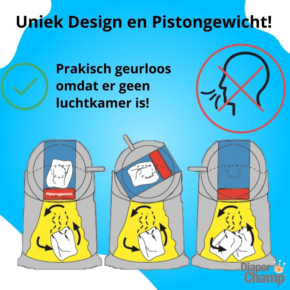 Luieremmer Large Zilver - Groot - Zonder Navulling - Geschikt Voor Pampers En Huggies - Stoma 7 Luieremmer Large Zilver - Groot - Zonder Navulling - Geschikt Voor Pampers En Huggies - Stoma - Afbeelding 5