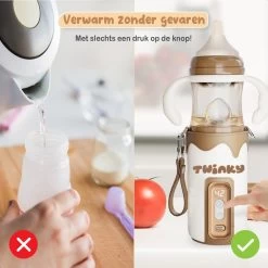Twinky® Bottlewarmer GO – Draagbare Baby Flessenwarmer Voor Onderweg En Thuis – Incl. PPSU-Kwaliteit Babyflesje + Poederdoosje – USB-C Oplaadbaar -Babyproducten 1200x1200 3848