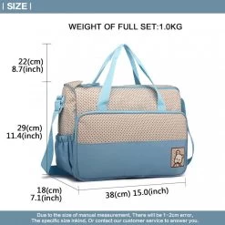 Miss Lulu Luiertas - 5-delige Verzorgingstas Set - Lichtblauw (9026 BE) -Babyproducten 1200x1200 443