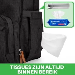 Brisby Slijtvaste Luiertas – Verzorgingstas – Met Buggymontage - Zwart -Babyproducten 1200x1200 487