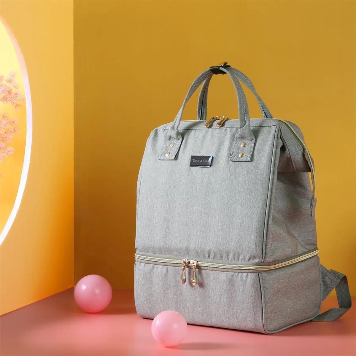 Rose & Ollie Kolftas Rugtas Grijs - Koeltas Moedermelk 6 Rose & Ollie Kolftas Rugtas Grijs - Koeltas Moedermelk - Afbeelding 4