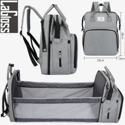 Merkloos LaGloss® Luiertas Rugtas Reiswieg Opvouwbaar GRIJS - Multifunctionele 2-in-1 Babytas - Travel Camping Reisbed Rugzak - Baby Bed Wieg Tas - Grijs -Babyproducten 1200x1200 524