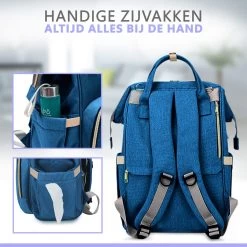 Luiertas Rugzak - Gratis Flessenwarmer En Gratis Kinderwagen Haken - Eindeloos Opbergruimte - Ruime Luiertas - Draaggemak - Donker Blauw -Babyproducten 1200x1200 534