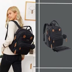 Luiertas Rugzak - Incl. Buggy / Kinderwagen Haken En Verschoningsmat - Complete Set - Zwart Van Zedar -Babyproducten 1200x1200 538